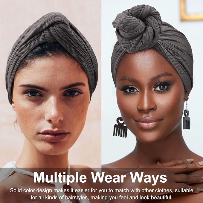 2 Pack Head Wrap: Black, Gray