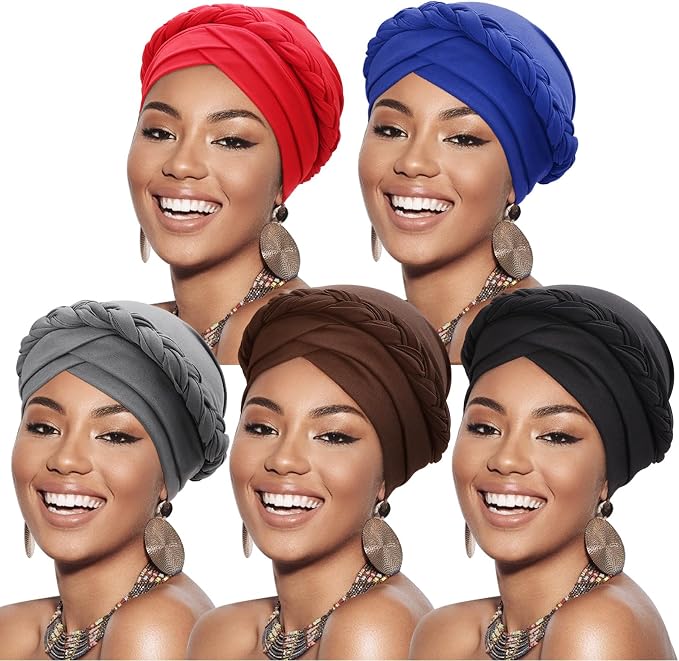 5 Pcs Twisted Braid: Red, Blue, Grey, Coffee, Black