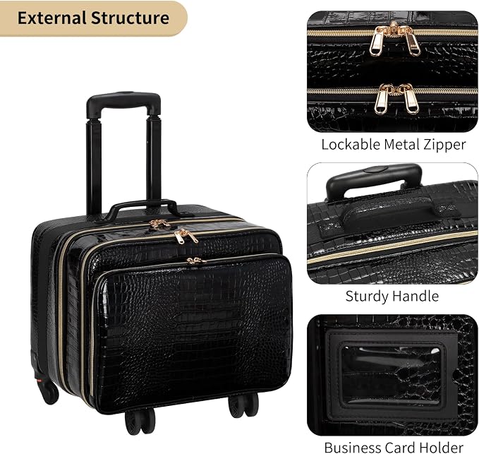Black-with 3 Pcs Makeup Bags