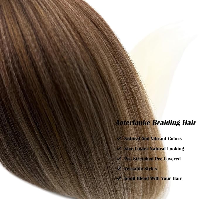 Brown and White Braiding Hair Pre Stretched