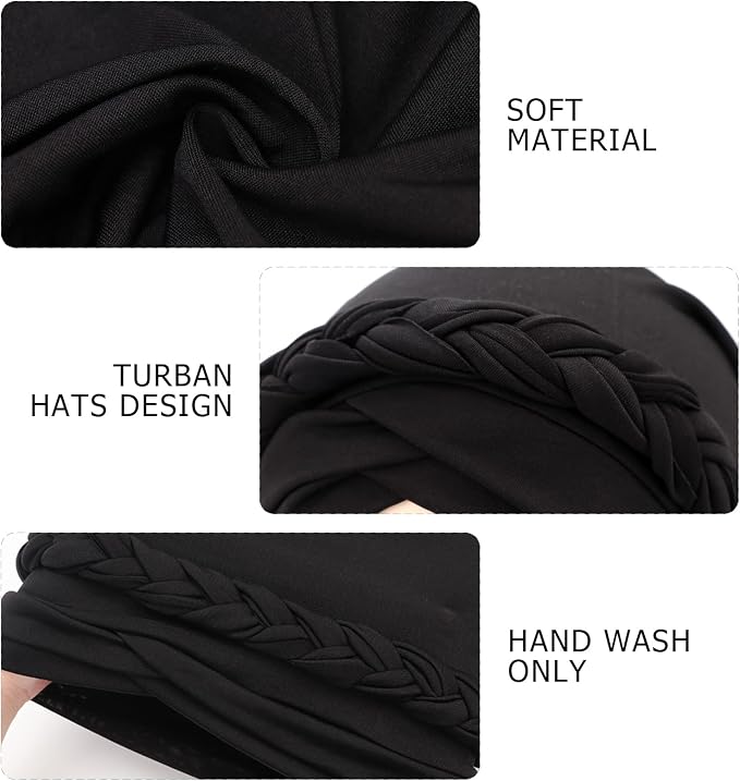 3 Pcs Twisted Braid: Dark Grey/Dark Brown/Black