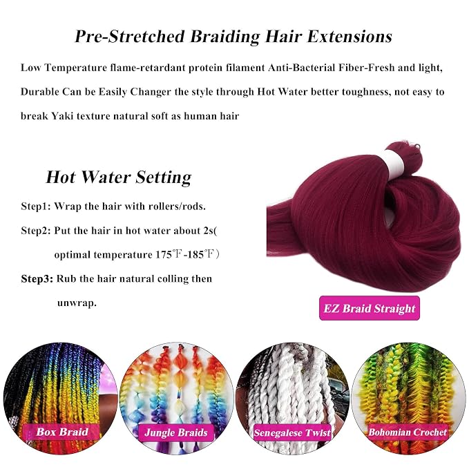Burgundy Braiding Hair 3 Packs