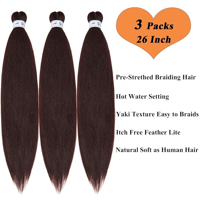 Dark Brown Braiding Hair 3 Packs