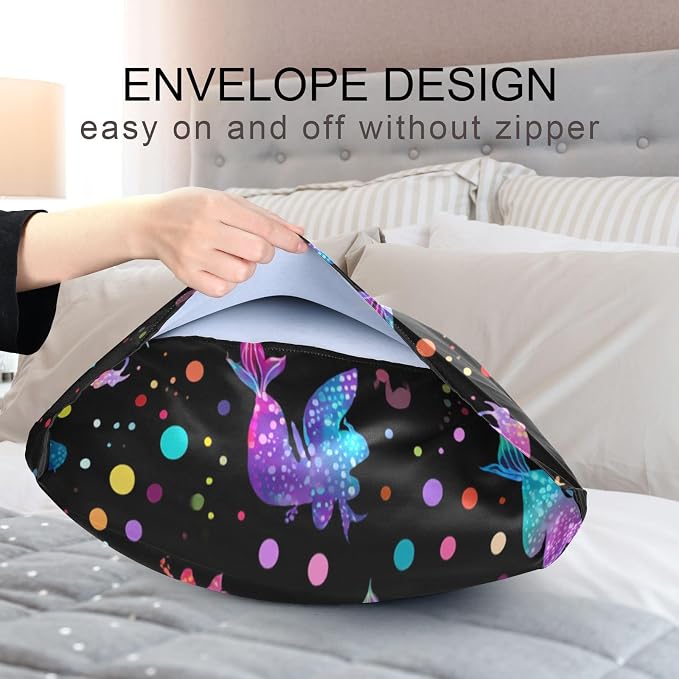 Mermaids Silhouettes and Colorful Polka Dots