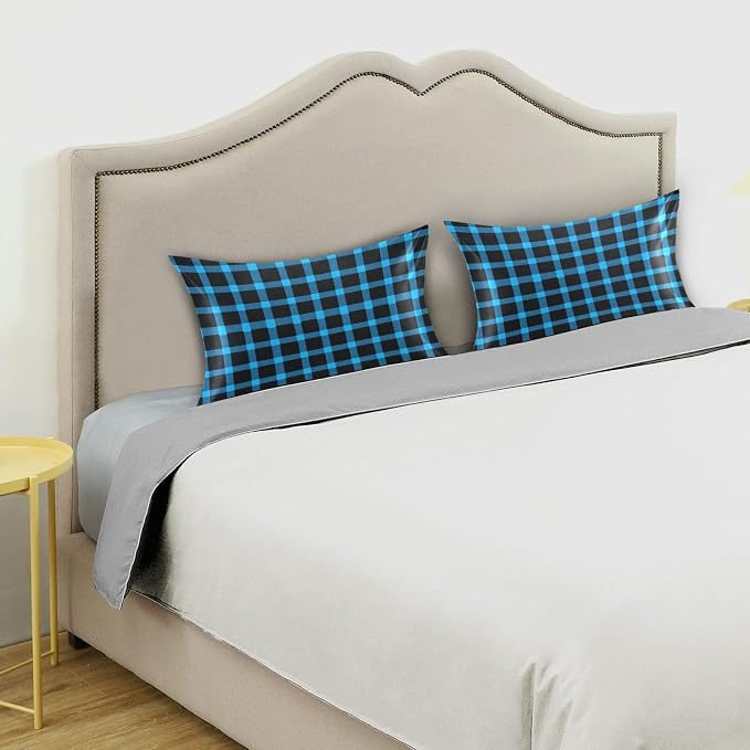 Bright Blue Black Checkered