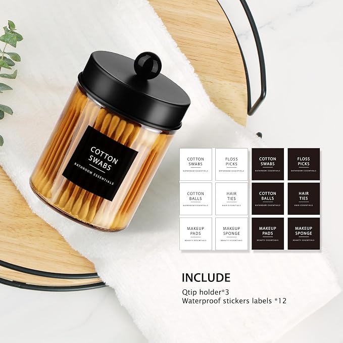 Jar Gold Amber/Lid Black