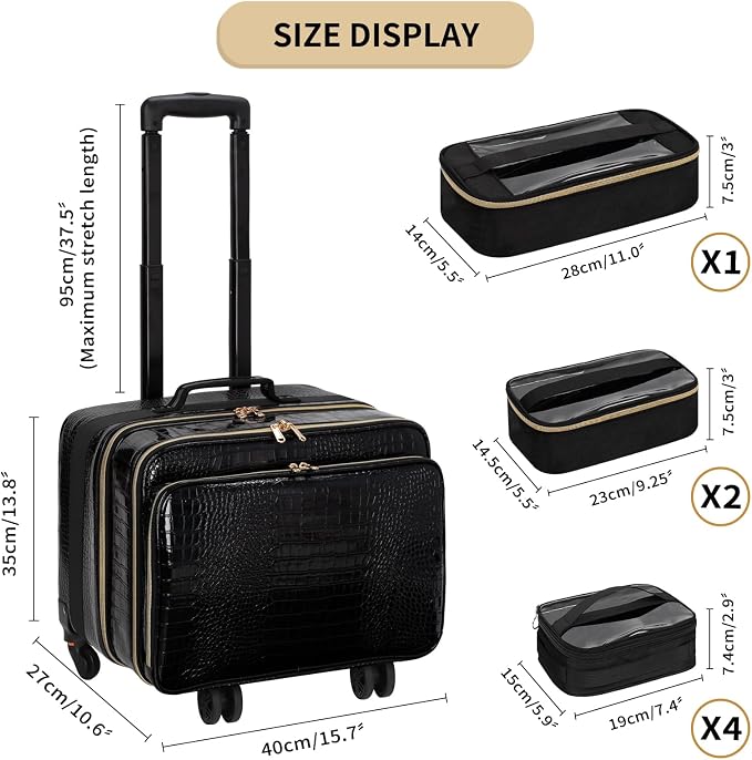 Black-with 7 Pcs Small Bags