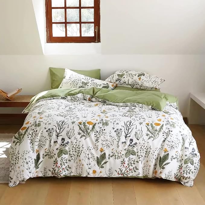 Floral White Green