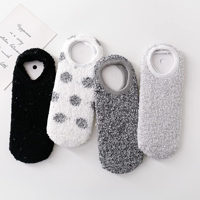 White/Gray/Black/Dark Gray 4 Pairs