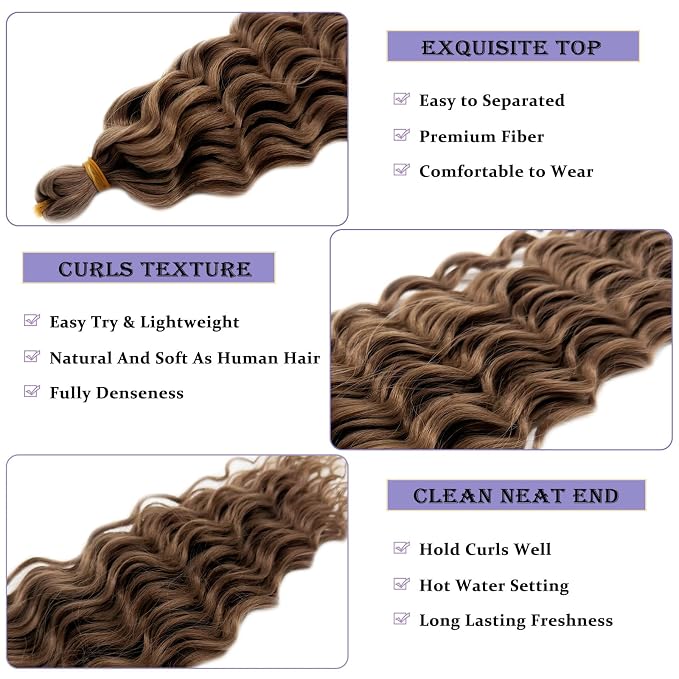 Ash Brown Braiding Hair with Boho Curls