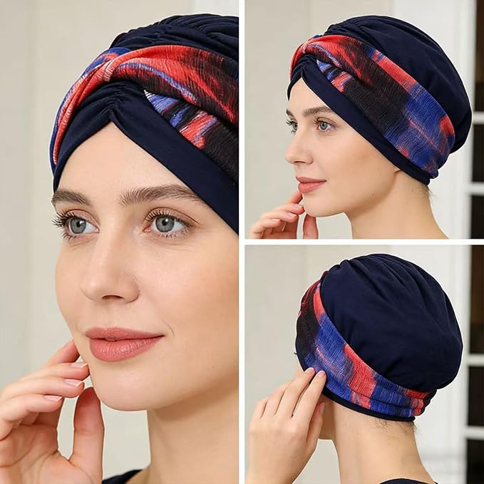 Navy Blue Red Tie Dye