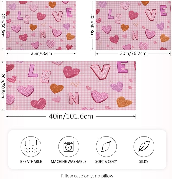 Pink Plaid Valentine Hearts