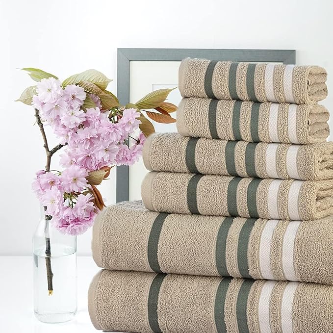 Exotic 6 Pcs, Towels Gift Set- Grey Violet