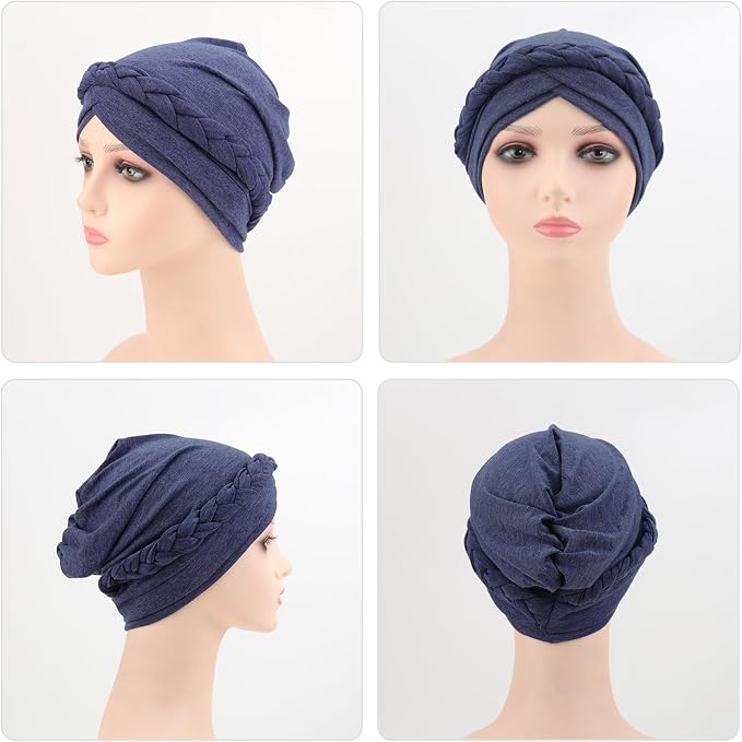 5 Pcs Twisted Braid: Begonia Red, Dark Khaki, Navy Blue, Grey, Black
