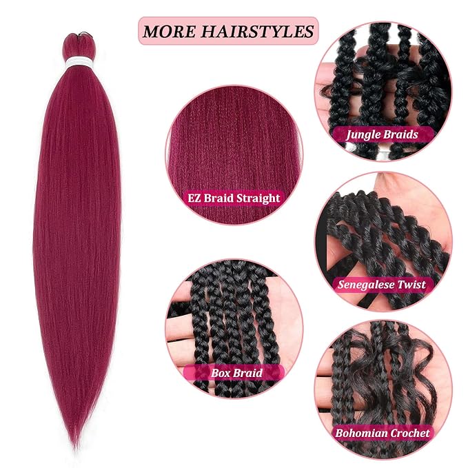 Burgundy Braiding Hair