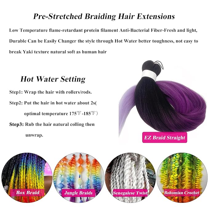 3T Purple Hair Braids