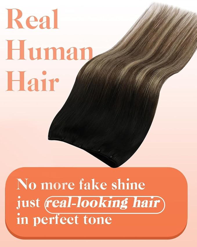 C-1B/4/27-Black Roots to Brown with Caramel Blonde
