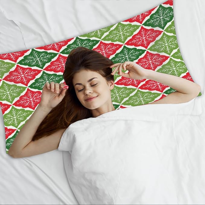 Red Green Snowflakes Retro