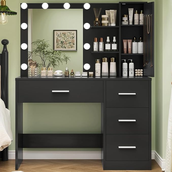 Black 4 Drawers