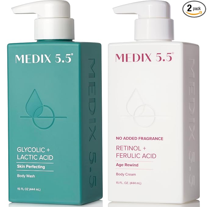 Glycolic Body Wash + Fragrance Free Retinol Cream
