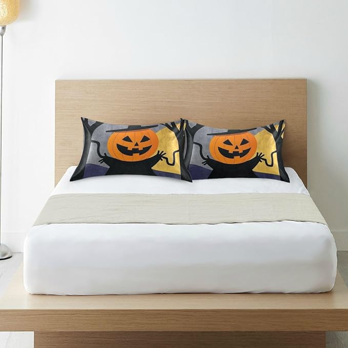 Pumpkin Head Forest Moon Orange Black Yellow