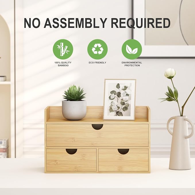 Natural-3 Drawer With Shelf