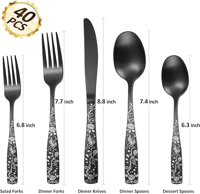 40PC/Black-Rose