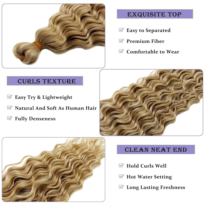Mixed Golden Blonde Braiding Hair with Boho Curls