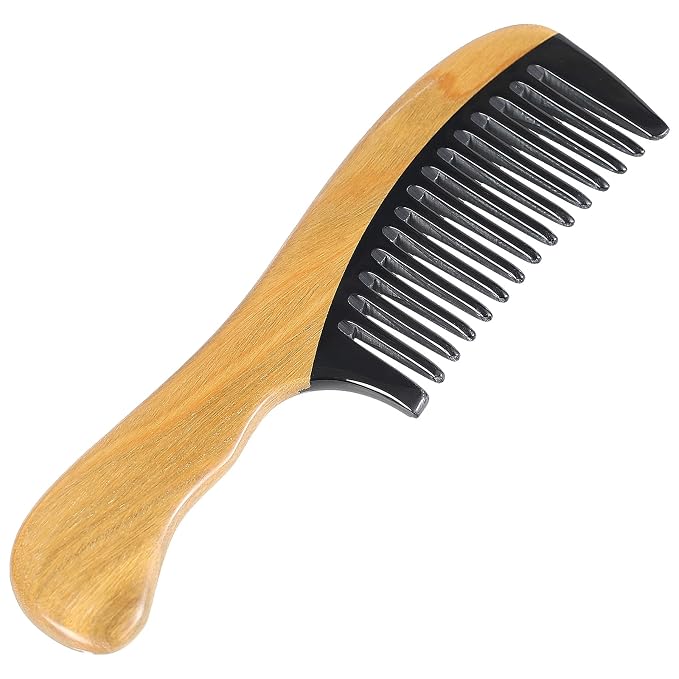 Green Sandalwood Buffalo Horn Wide Tooth