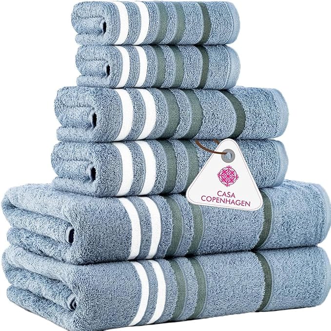 Exotic 6pcs Towel Set Steel Blue