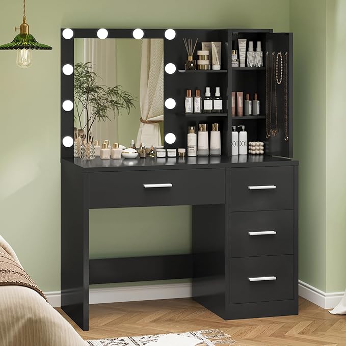 Black 4 Drawers