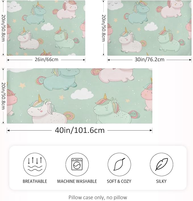 Cartoon Unicorn Pink Sage Green
