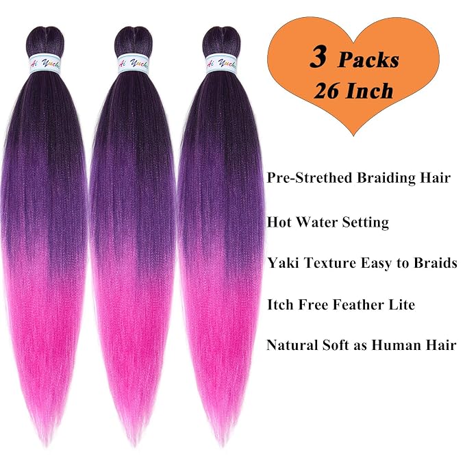 FR36 Purple Ombre Braiding Hair 3 Packs