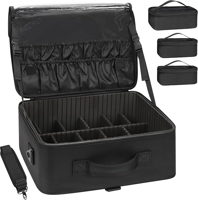 black with 3 clear bags