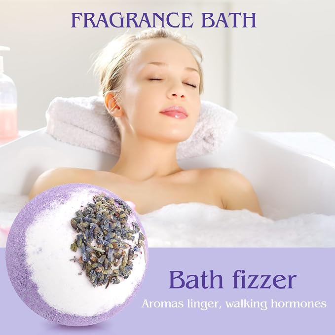 4pcs Lavender Dried Flower Bath Bombs