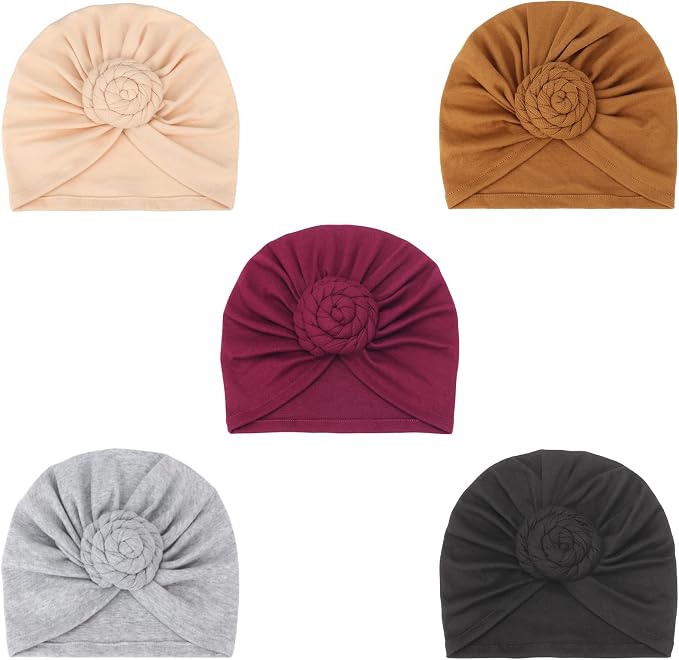 5 Pcs Donut Flower: Red, Beige, Black, Brown, Light Gray