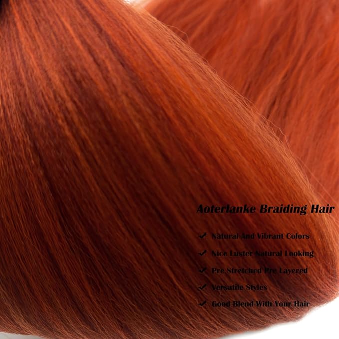 Mixed Ginger Orange Braiding Hair Pre Stretched