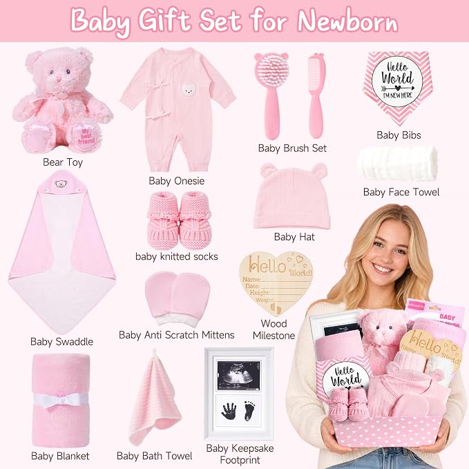 Bear Baby Gift Set Pink