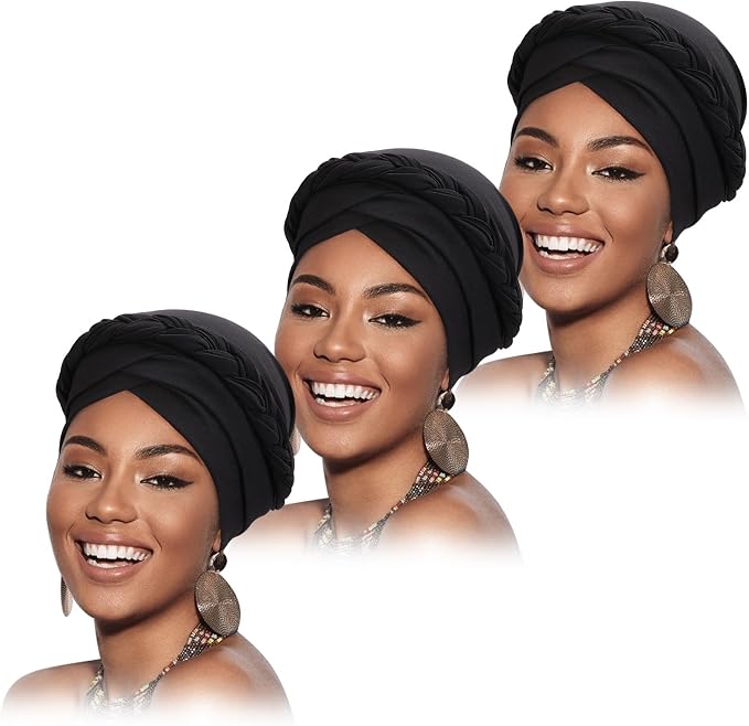 3 Pack Twisted Braid: Black a