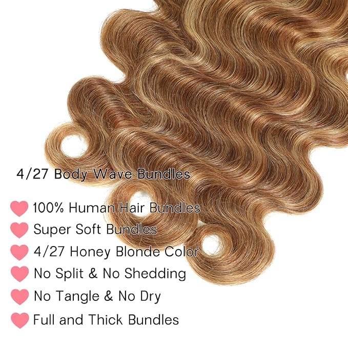 4/27 body wave bundles with closure