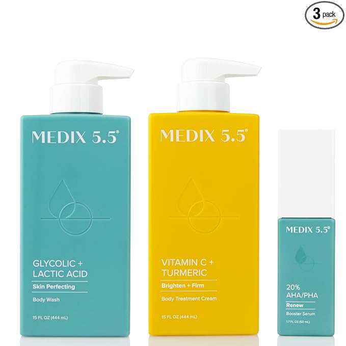 Body Wash + Vitamin C Cream + Exfoliating AHA Serum