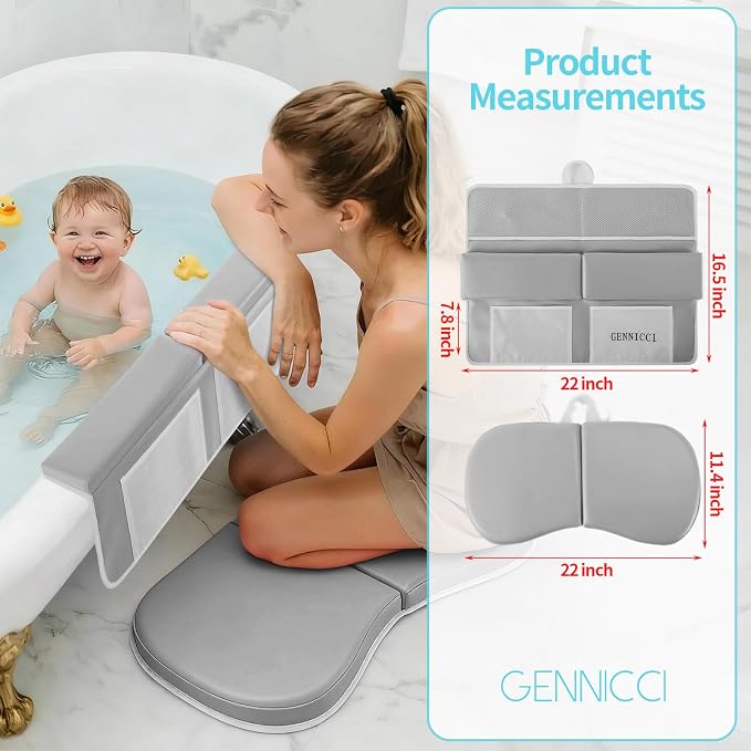 Grey Kneeler and Elbow Rest Setset+baby Faucet Cover+bathtub Mats