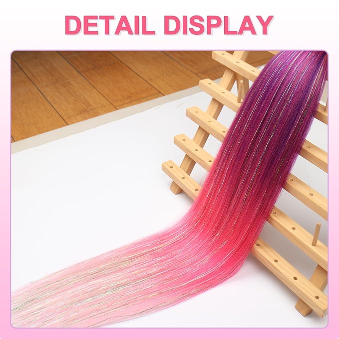 purple hot pink with tinsel