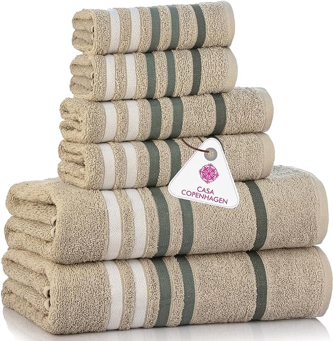 Exotic 6 Pcs, Towels Gift Set- Grey Violet