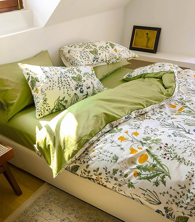 Floral White Green