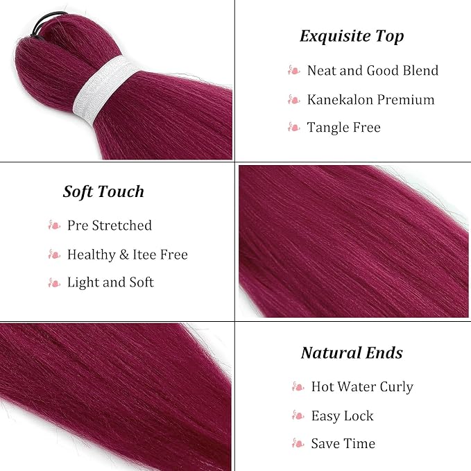 Burgundy Braiding Hair