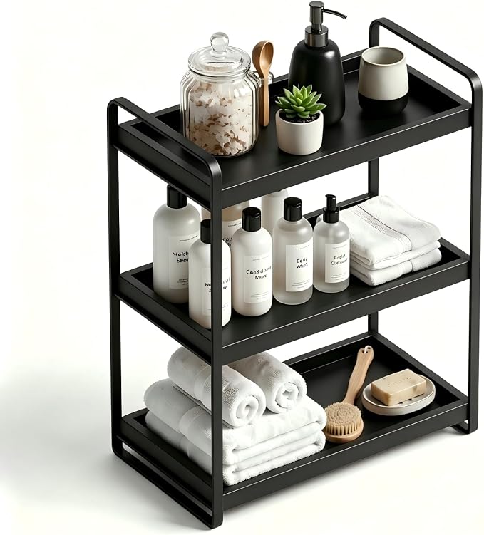 3-tier Black Wood Rack