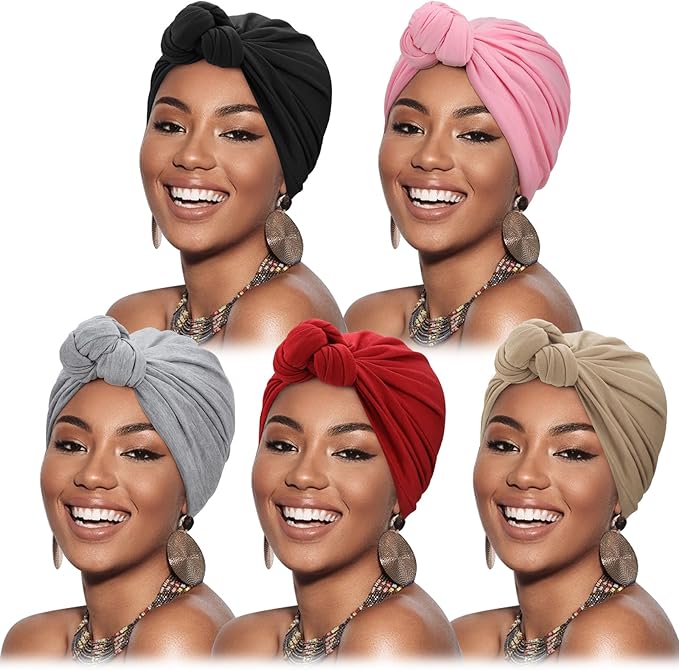 5 Pack Knotted: Grey/Khaki/Pink/Red/Black