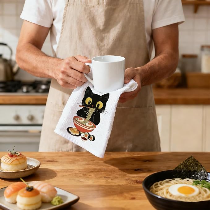 Japanese Style Black Cats and Ramen