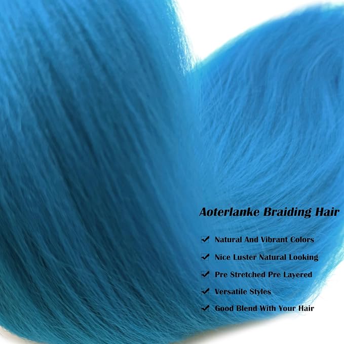 Lake Blue Braiding Hair with Boho Curls